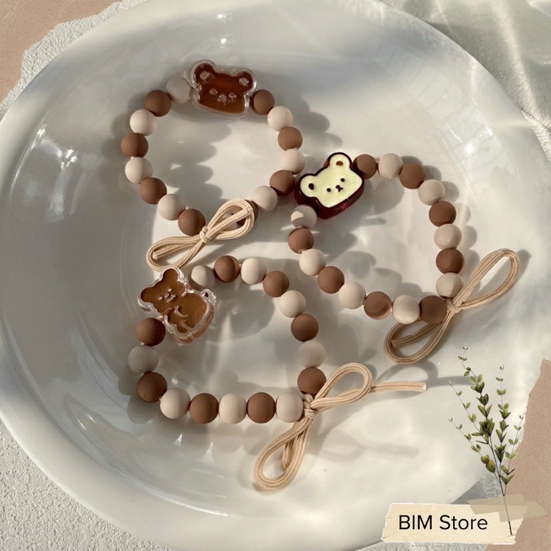 Vòng đeo tay Miniso gấu dễ thương màu nâu cà phê