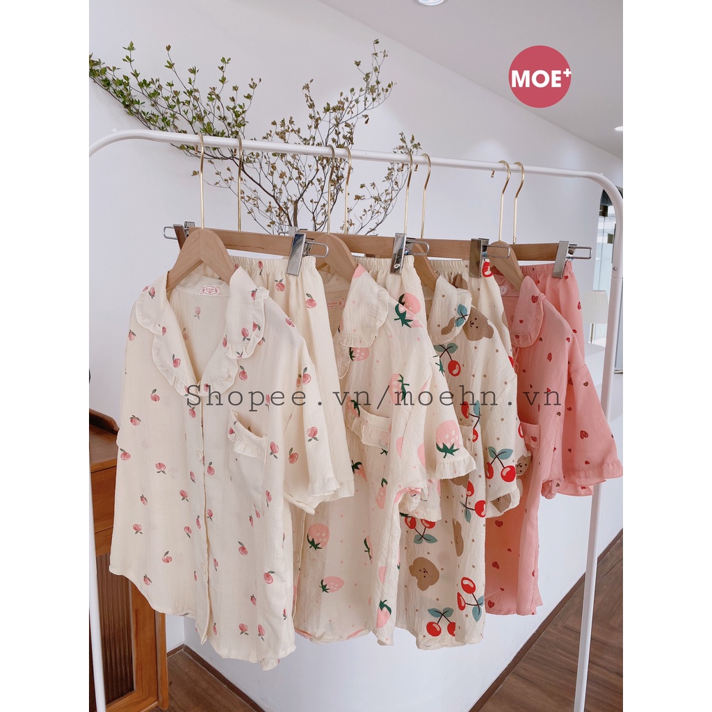 HÀNG SẴN_CÓ BIGSIZE_Bộ Ngủ Pyjama Cotton Lanh Quảng Châu Tiểu Thư Hè 2023