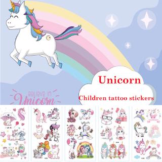 Hình xăm dán tạm thời hình kỳ lân dễ thương cho bé
