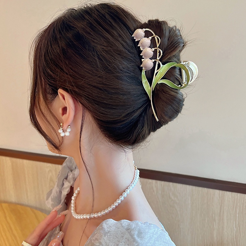Kẹp Tóc Kim Loại Hình Hoa Lan Phong Cách Hàn Quốc Cho Nữ