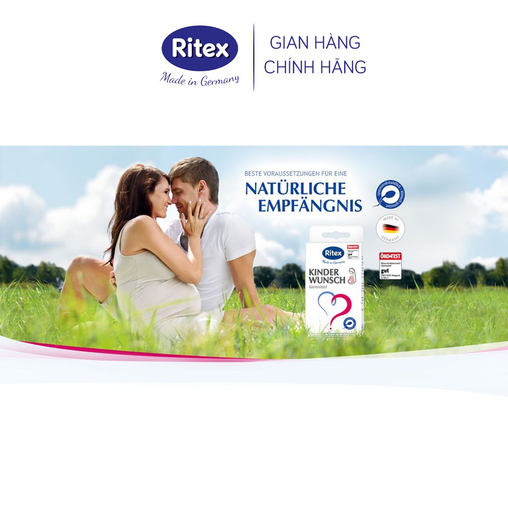 Gel bôi trơn Ritex Kinder Wunsch hỗ trợ thụ thai tự nhiên - hộp 8 tuýp x 4ml