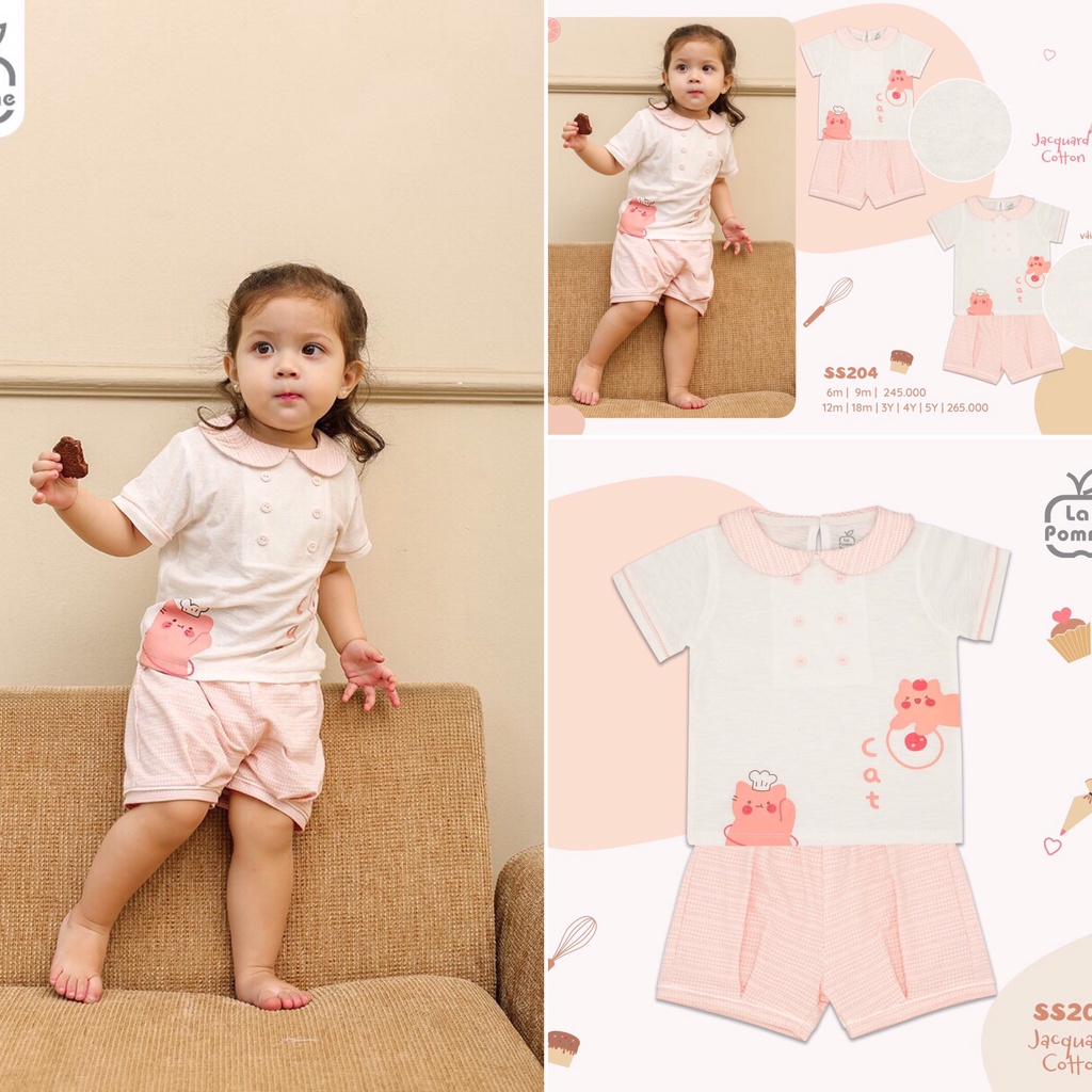 [CHÍNH HÃNG] Bộ cộc tay quần đùi họa tiết Watermelon Juice bé gái 12003 La Pomme