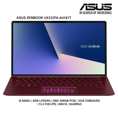 Laptop Asus Zenbook 13 UX333FA-A4181T (Red) | i5-8265U | 8GB LPDDR3 | 256GB SSD