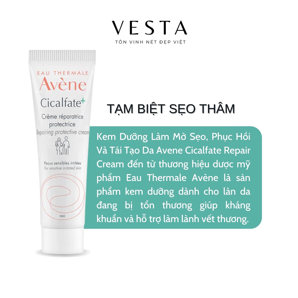 Kem Dưỡng Ẩm Avene Cicalfate Repair Cream - Kem Dưỡng Phục Hồi Da - Kem Tái Tạo Da Mặt  Avène Cicalfate