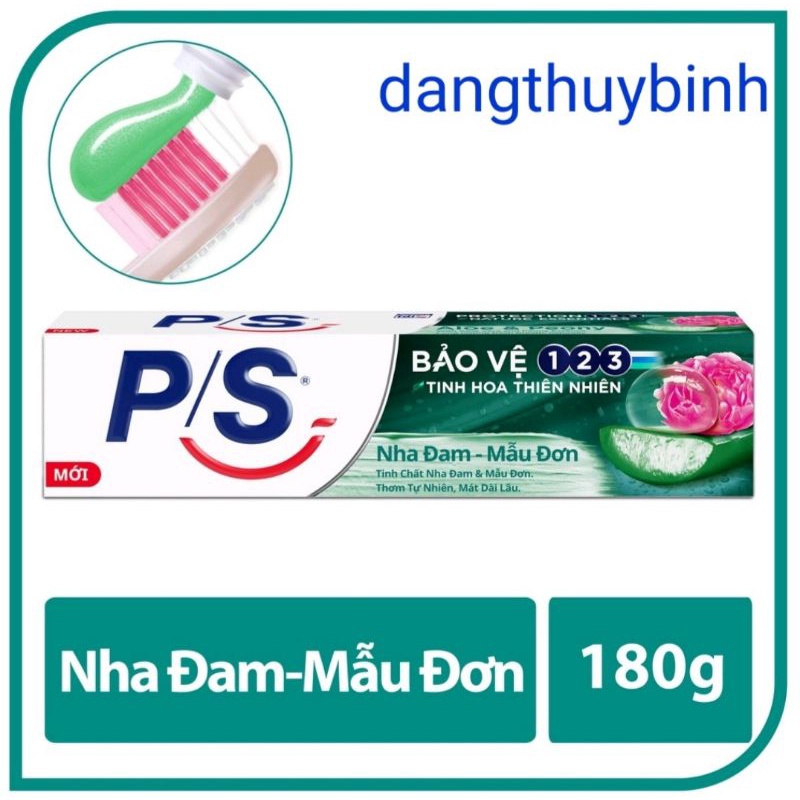 Kem đánh răng P/s 123 Trà xanh 240g/Nha Đam mẫu đơn 180g/Banking soda 180g/than hoạt tính 220g