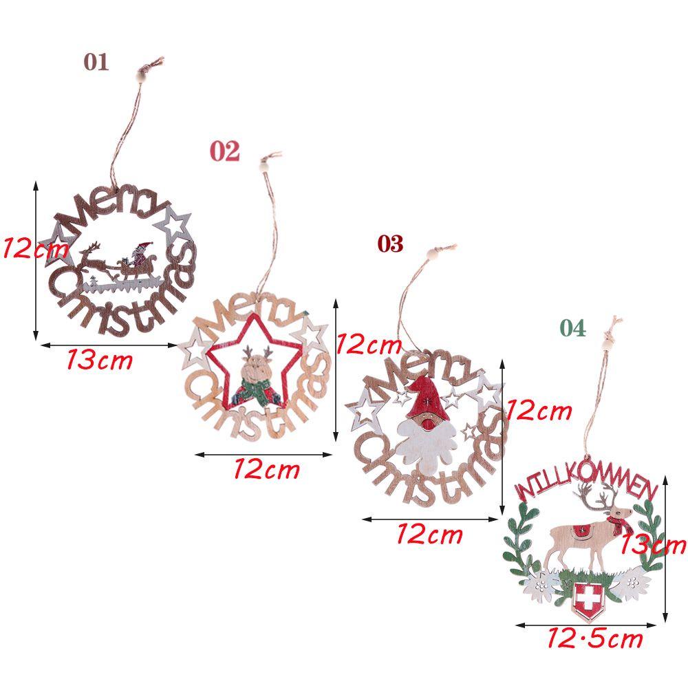 Set 1 / 3 Phụ Kiện Treo Trang Trí Cây Thông Noel Bằng Gỗ