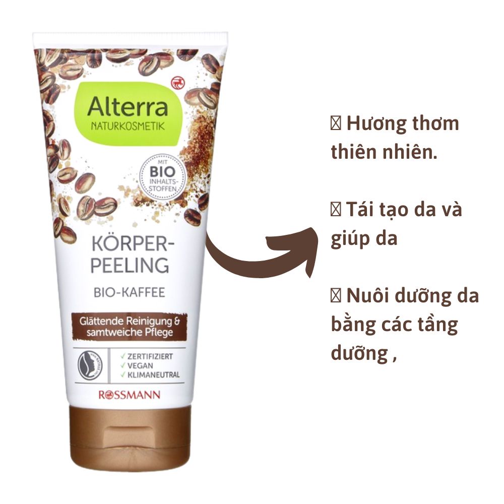 Tẩy da chết body Alterra Bio Kaffee 200ml, Hàng Đức - Shop Lavenic