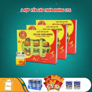 3 hộp yến sào thiên hoàng 12% - tặng kèm 14 món quà tặng