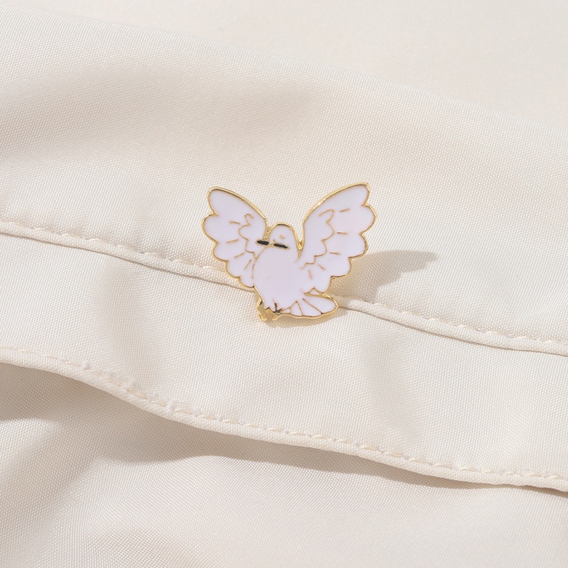 Ghim cài áo QIHE JEWELRY thiết kế hình chim bồ câu đáng yêu dễ thương