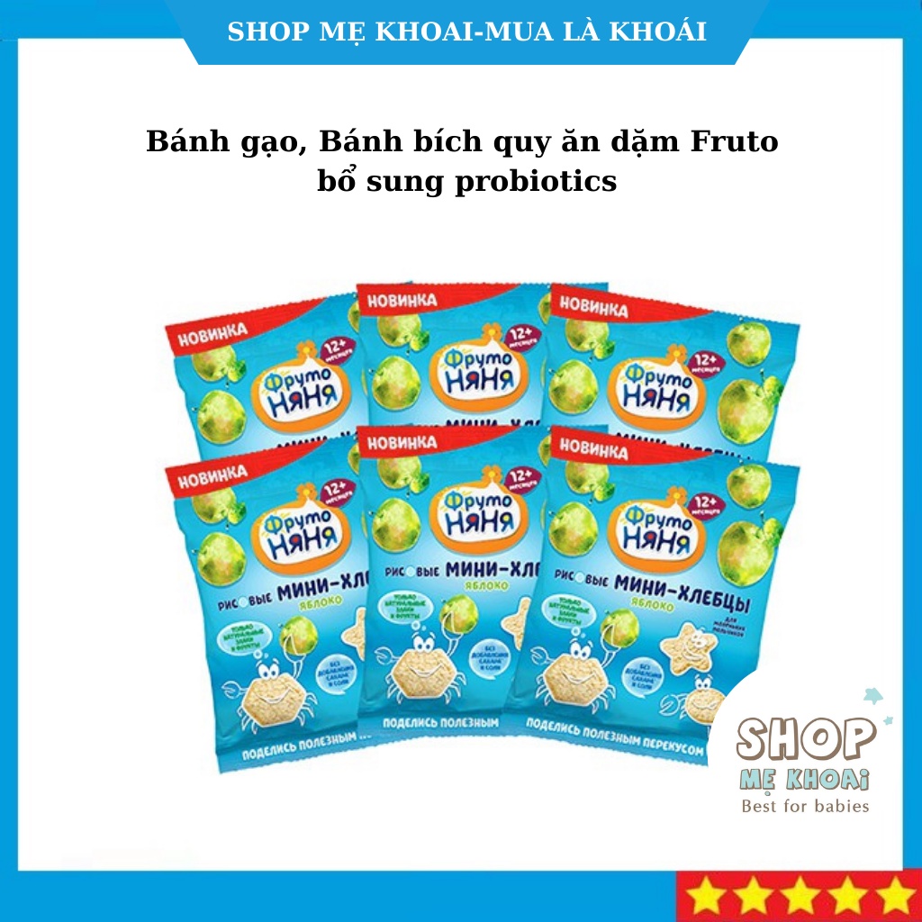 Bánh bích quy cho bé ăn dặm Fruto nhập khẩu Nga bổ sung probiotics cho bé 6m+ 30g-Shop Mẹ Khoai