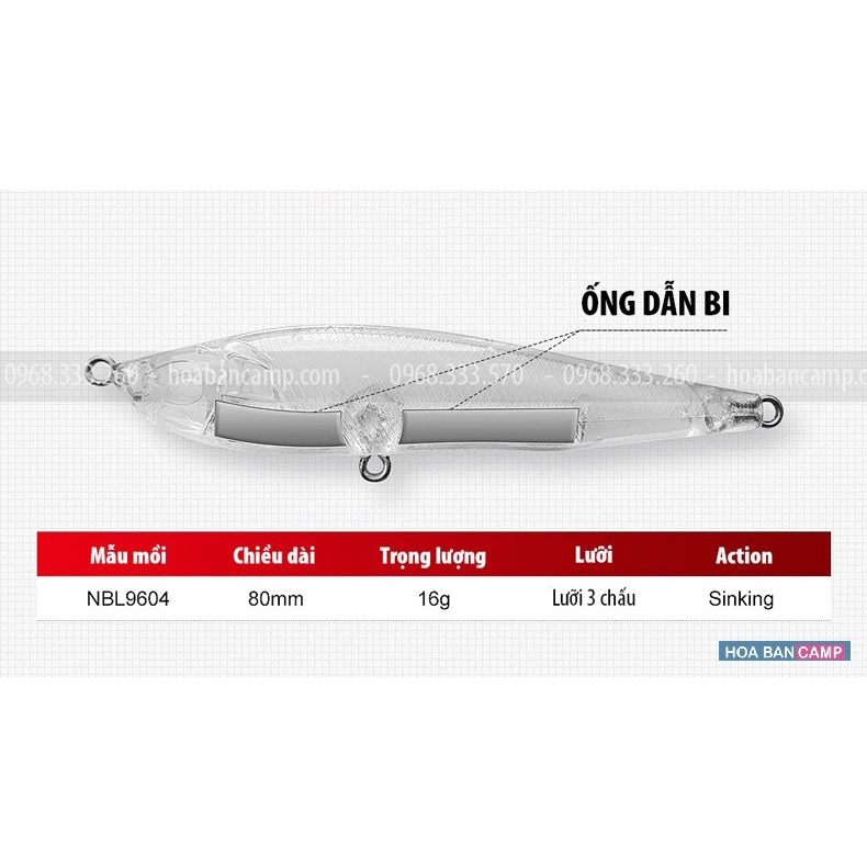 Mồi Lure Noeby 9604 – Bút Chì | 8cm – 16g