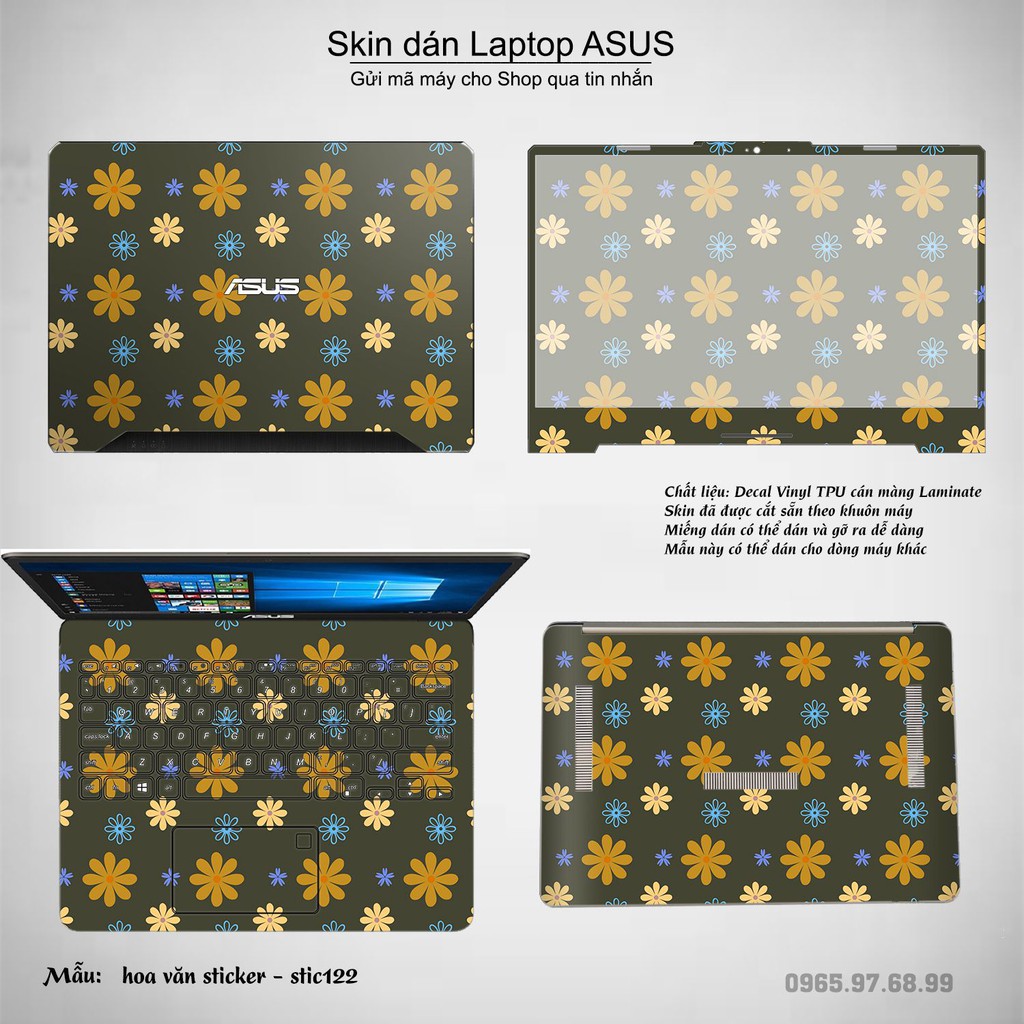 Skin dán Laptop Asus in hình Hoa văn sticker _nhiều mẫu 20 (inbox mã máy cho Shop)