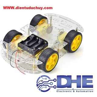 Bộ khung xe robot 4 bánh - 4wd - vật liệu mica chất lượng cao - kèm đầy đủ phụ kiện