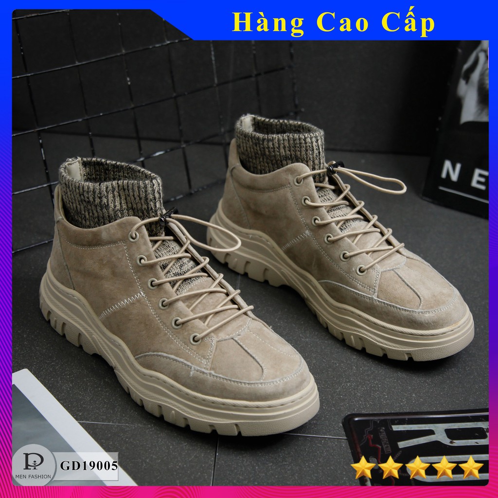 Giày nam da lộn cổ len ôm chân dáng sneaker thể thao cao cấp GD19005 shopquanaonam