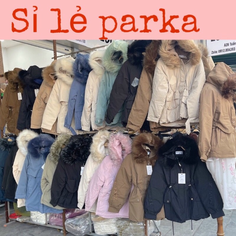 Áo Khoác Phao Nữ Lót Lông Dáng Parka 2021 Hàng Quảng châu Loại 1