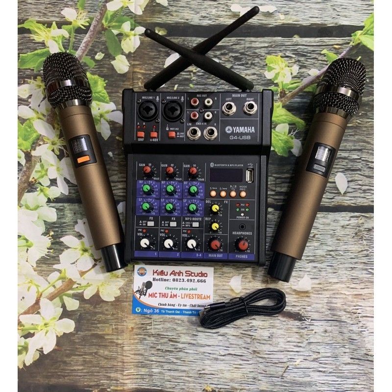 Mixer G4 Bluetooth kèm hai mic không dây âm thanh cực đỉnh