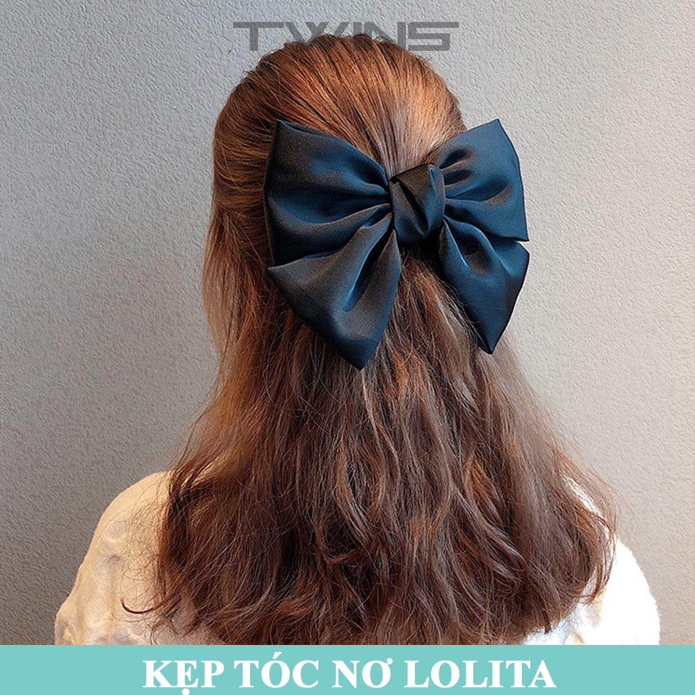 Kẹp tóc nơ Lolita SK106 sang trọng, dễ thương, xinh đẹp phong cách tiểu thư Hàn Quốc làm phụ kiện tóc cho nữ
