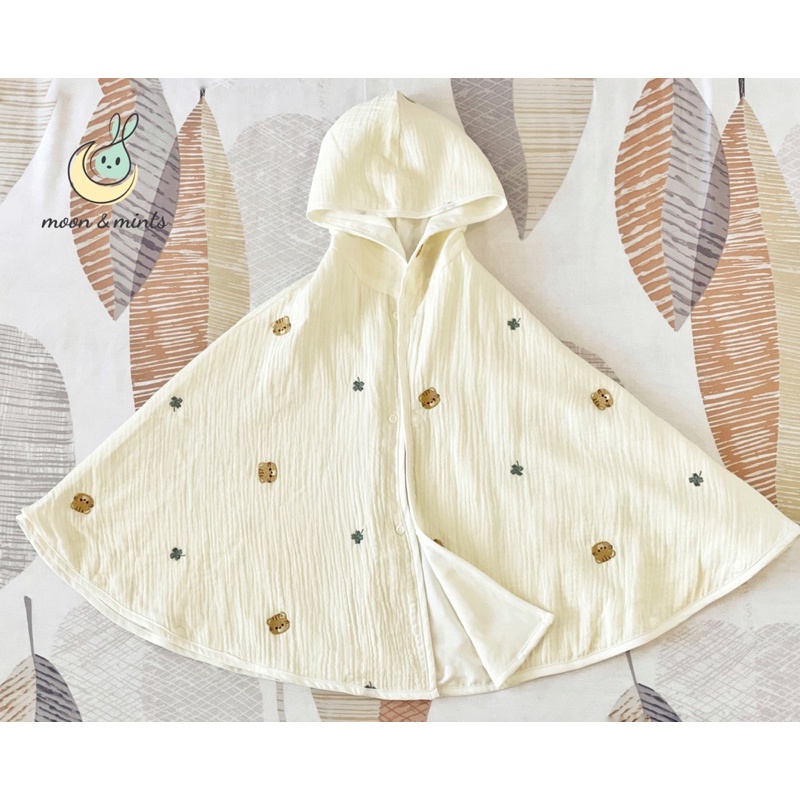 Áo choàng đa năng thêu họa tiết cho bé, phong cách Hàn Quốc