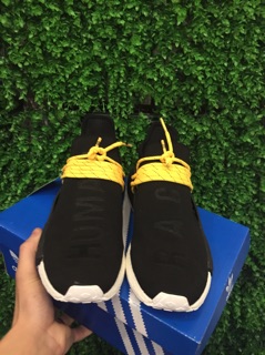 [ Ảnh Thật ] Giày Adidas Human Race Đen Dây Vàng