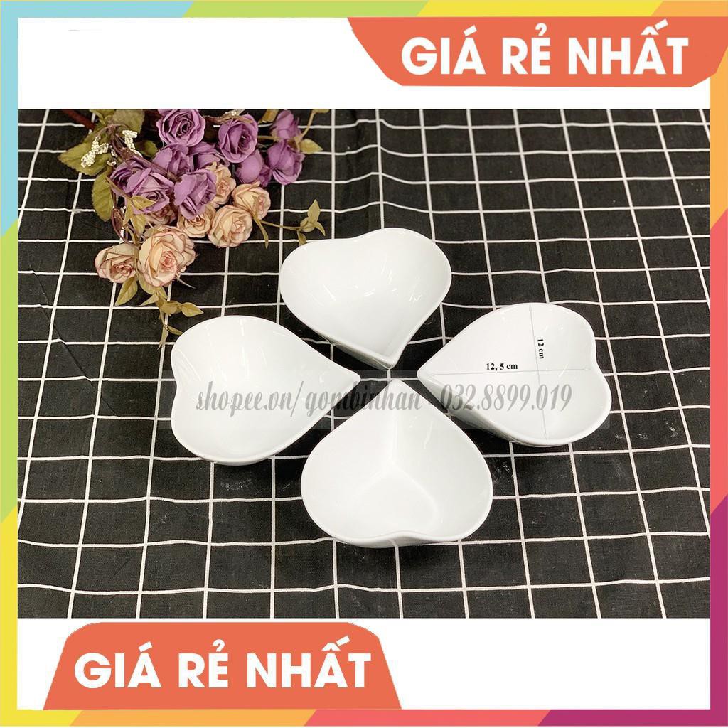 Bộ đĩa lá đựng thức ăn hình trái tim độc đáo bằng gốm sứ