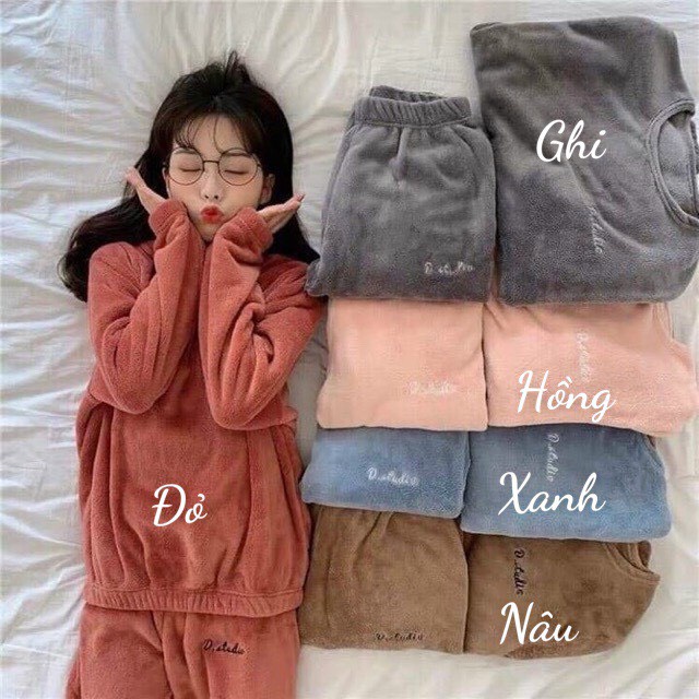 Bộ nhung lông siêu ấm hàng Quảng Châu cực đẹp