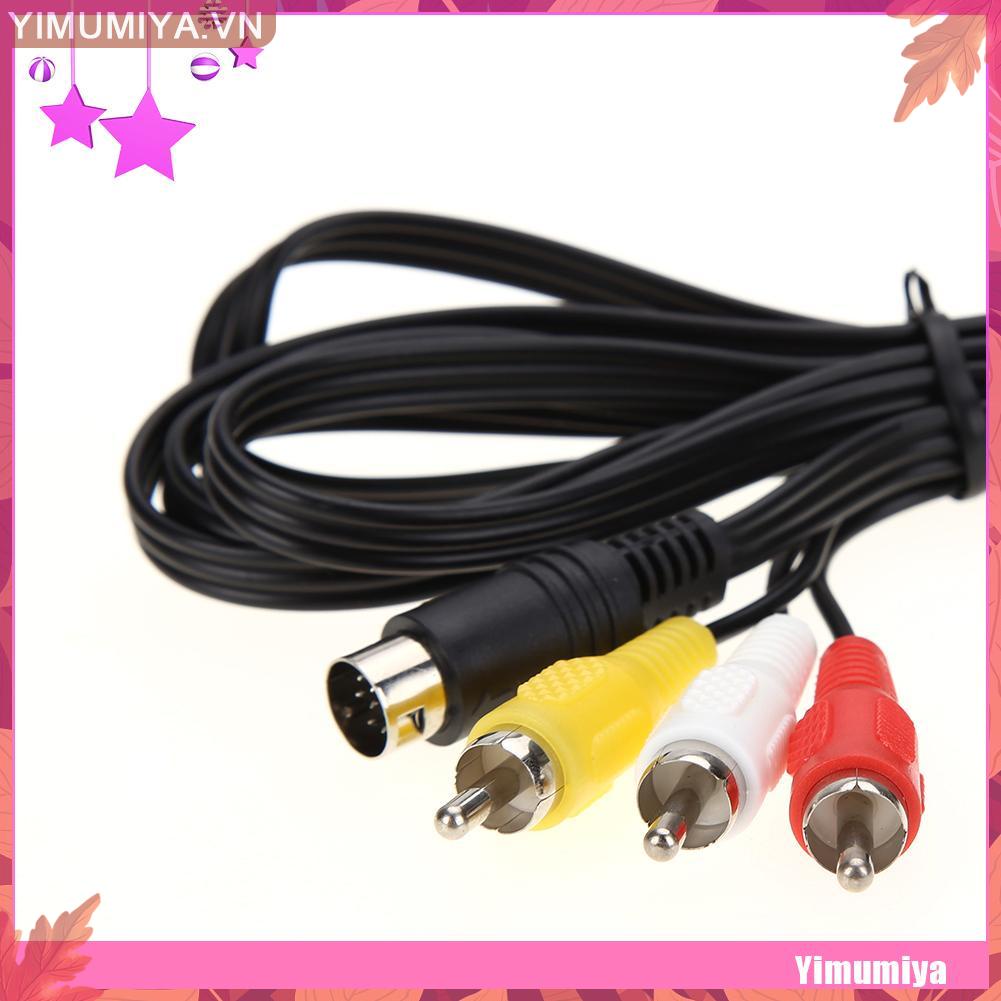Cáp âm thanh/ video AV dài 1.8 m 3 RCA 9 chấu cho Sega Genesis 2/3