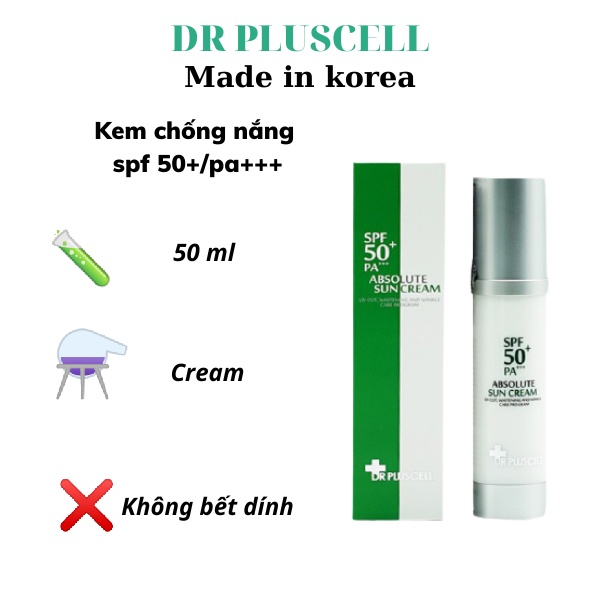 Kem chống nắng dr pluscell absolute sun cream spf 50 + pa+++ 50ml