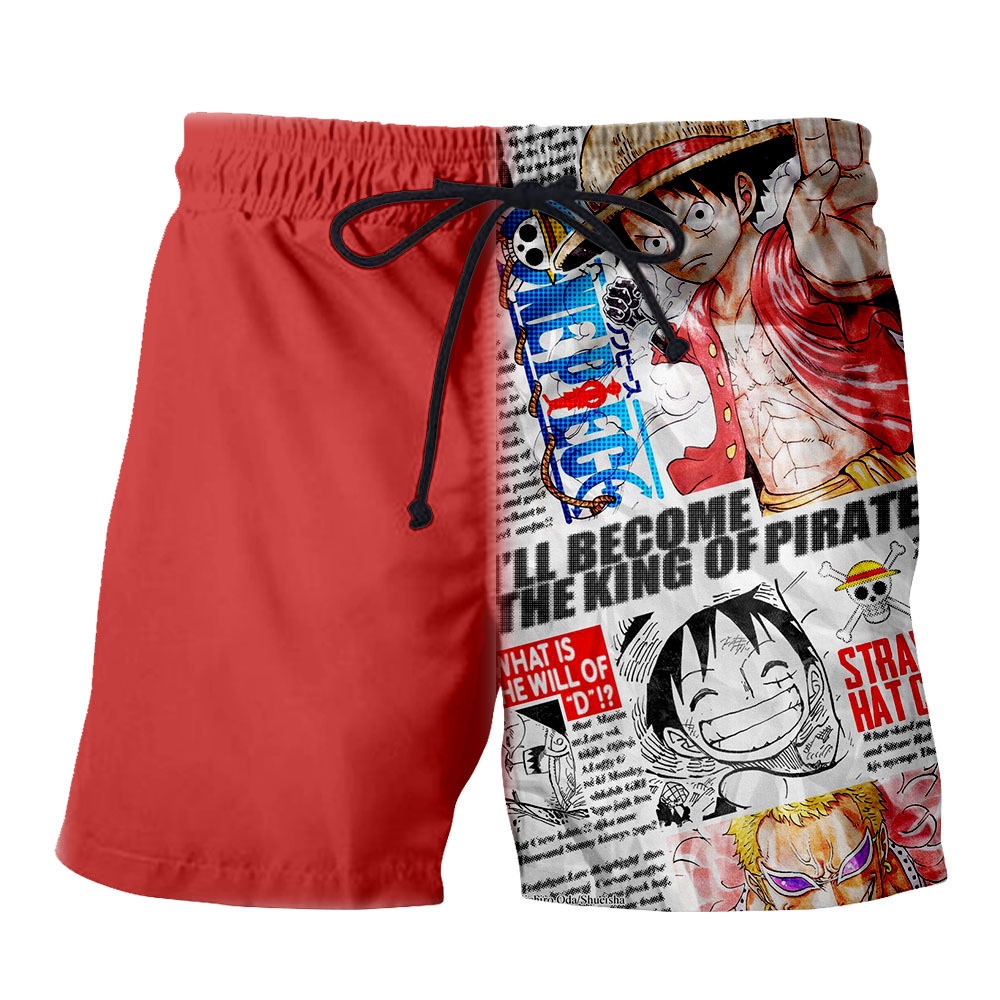 Quần Short Nam In Hình One Piece 3D Thời Trang