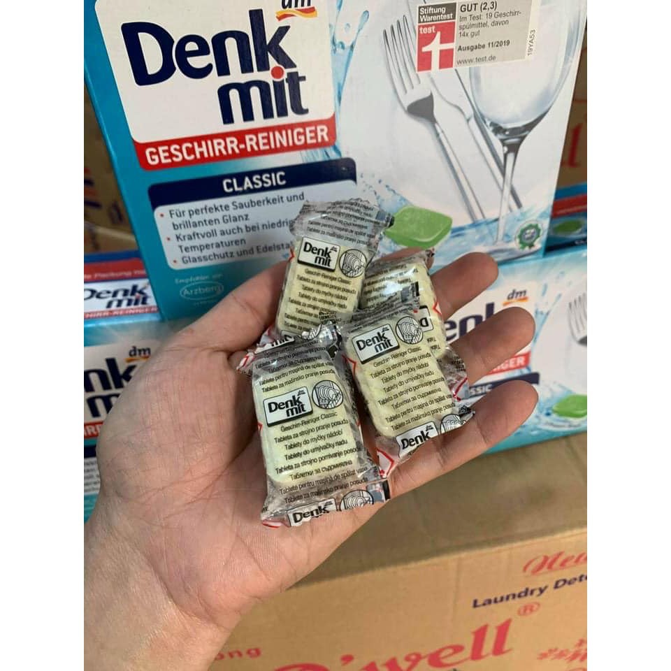 Viên rửa bát DENKMIT dành riêng cho máy rửa bát, hộp 65 viên [Hàng Đức chính hãng]