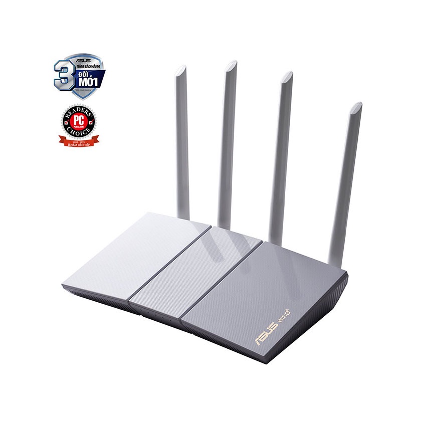 Bộ phát wifi 6 Asus RT-AX55 AX1800Mbps MU-MIMO OFDMA AiMesh màu trắng (Chính hãng Asus Việt Nam)