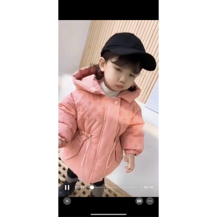 Áo khoác Parka hoạ tiết lót lông cho bé 12-23kg - Sẵn hàng