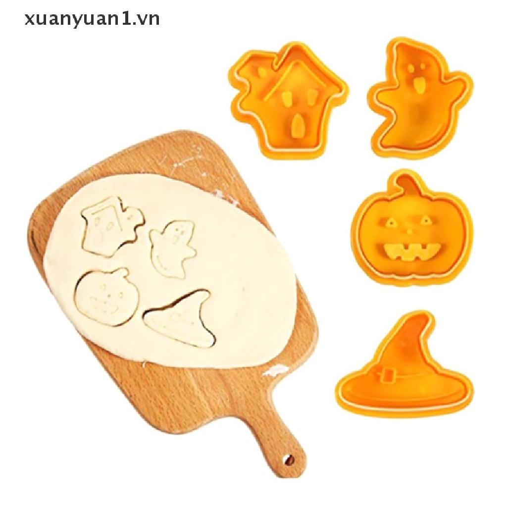 Set 4 Khuôn Nhựa Làm Bánh Phong Cách Halloween Độc Đáo