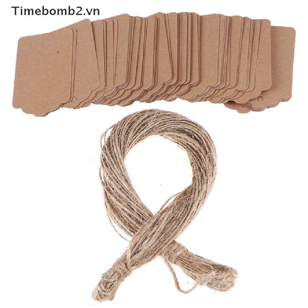 Bộ 100 Thẻ Giấy kraft 20m Trang Trí Tiệc