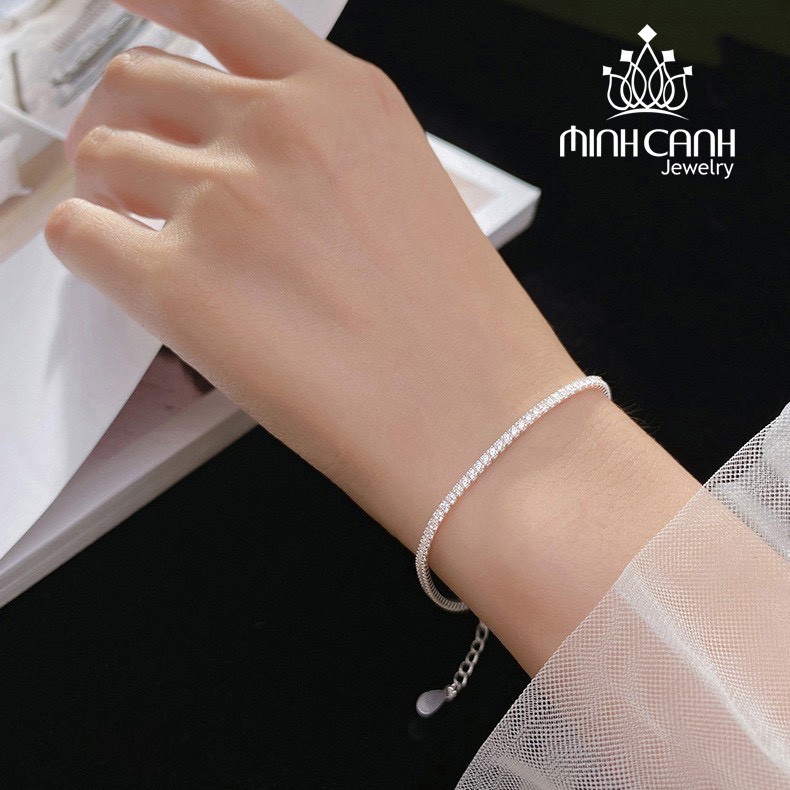 Lắc Tay Bạc Dải Đá Nhỏ Lấp Lánh Bạc 925 - Minh Canh Jewelry
