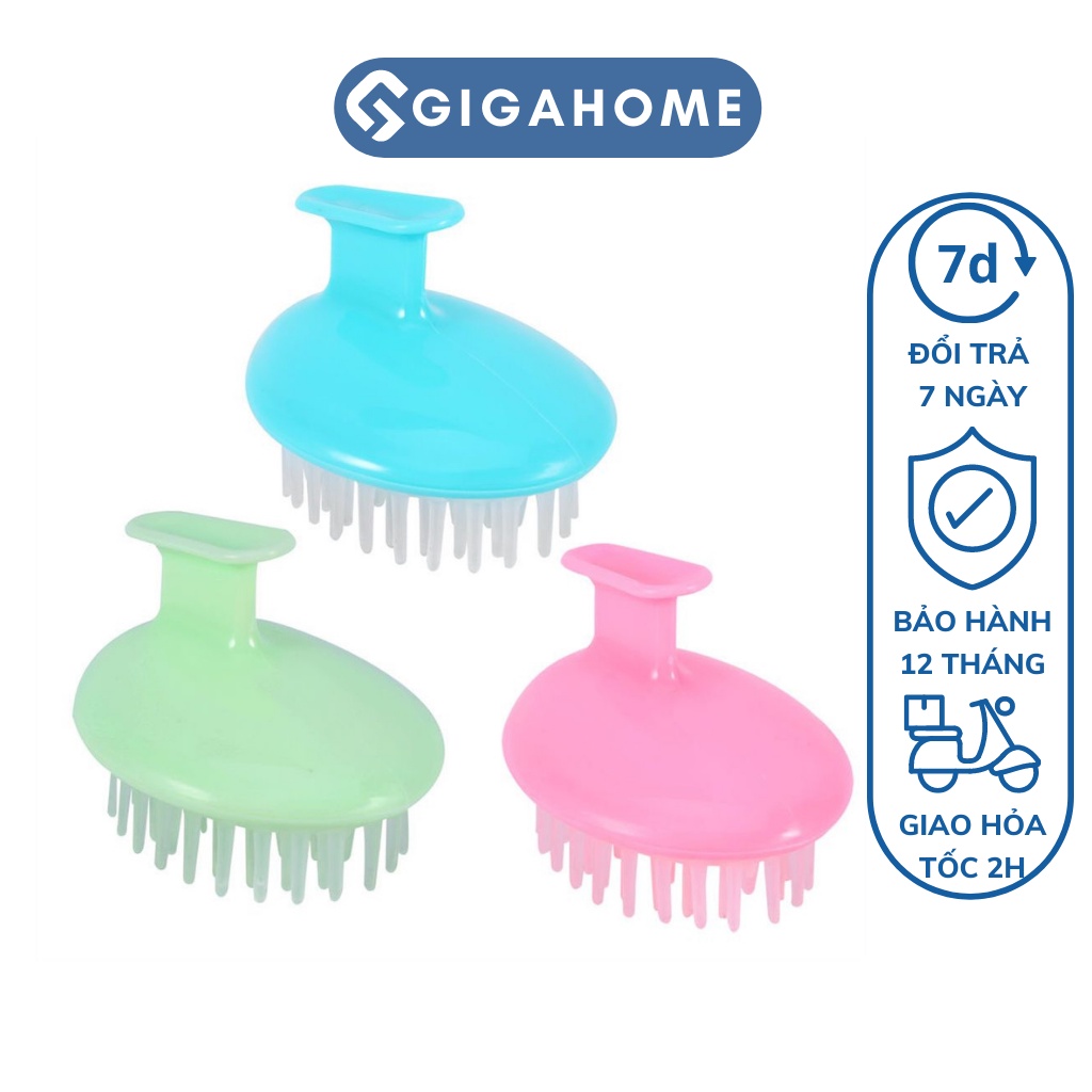 Lược Gội Đầu Silicone GIGAHOME Massage Da Đầu, Tẩy Da Chết, Lưu Thông Máu 5772