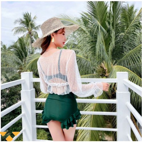 Bikini liền thân đi biển tặng kèm áo ren siêu yêu 2022