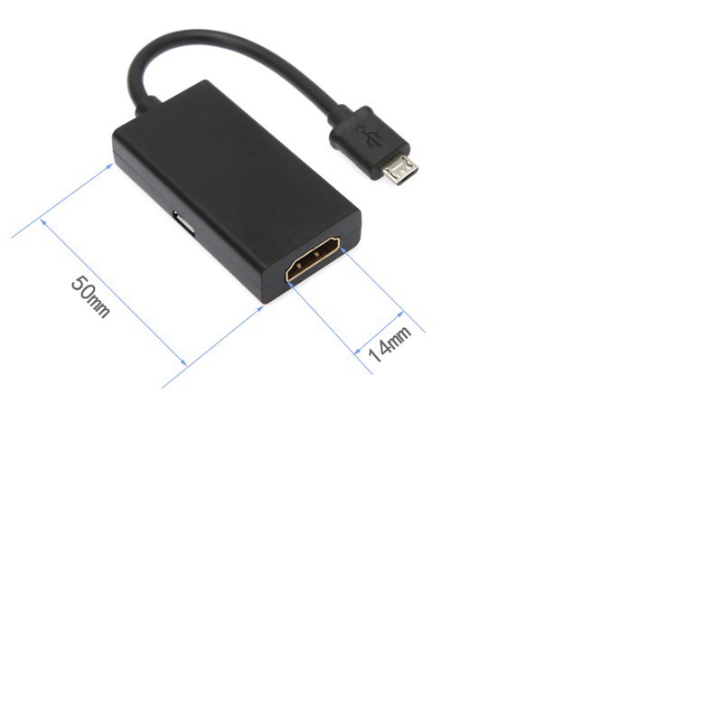 Cáp MHL chuyển Micro USB to HDMI (Đen) từ điện thoại lên TIVI - Cáp chuyển đổi MHL