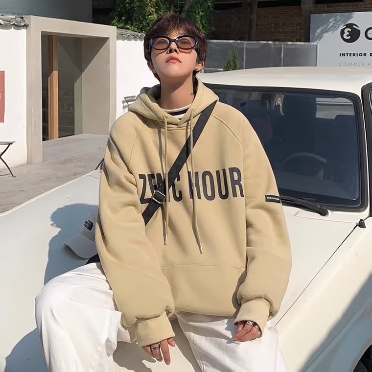 【M-5XL】Korean version Street hip hop trend Men's loose hoodie letter Printed Winter Sweatshirt Unisex Large size Hoods