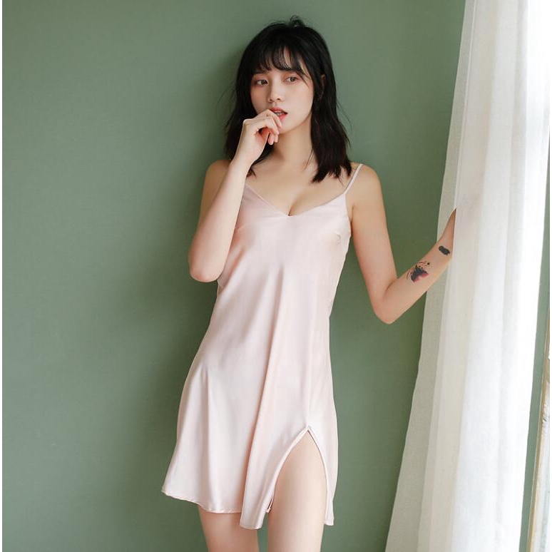 IELGY   Đồ ngủ Hai Dây Bằng Lụa Satin Thời Trang Mùa Hè Dành Cho Nữ