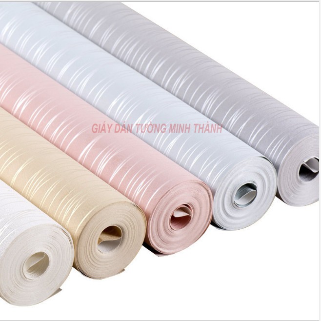 Giấy dán tường một màu đẹp, khổ 53cm, màu trắng, màu xanh, màu ghi, màu vàng, màu hồng