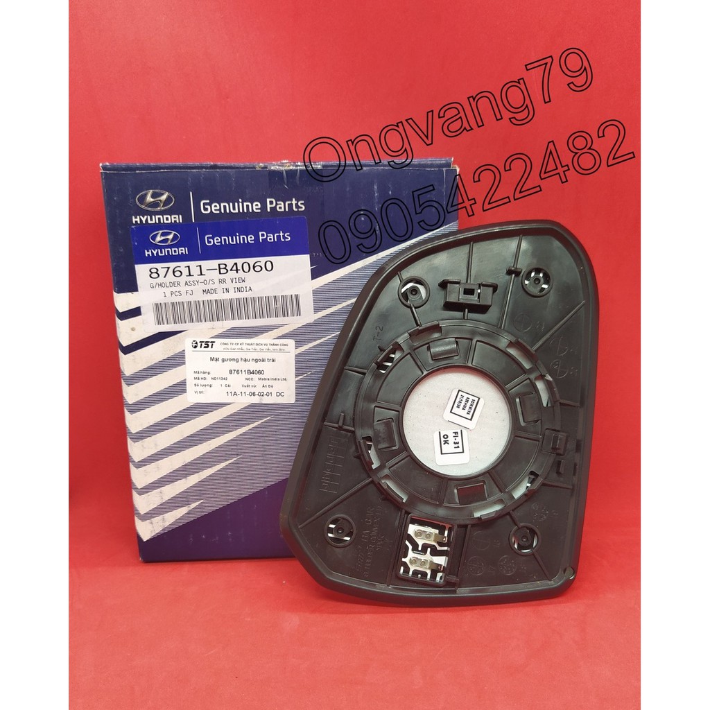 Mặt gương/kính chiếu hậu phía ngoài  xe Hyundai Grand I10- Ms: 87621B4060, 87611B4060