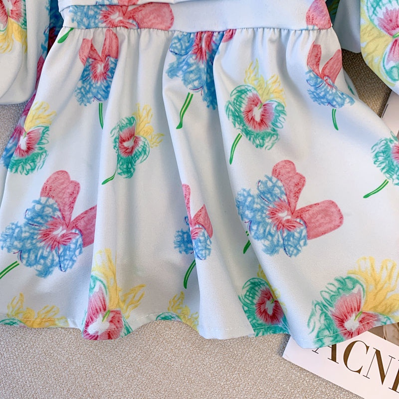 Áo Kiểu Tay Ngắn Cổ Vuông In Hoa Thời Trang Mùa Hè Xinh Xắn Cho Nữ