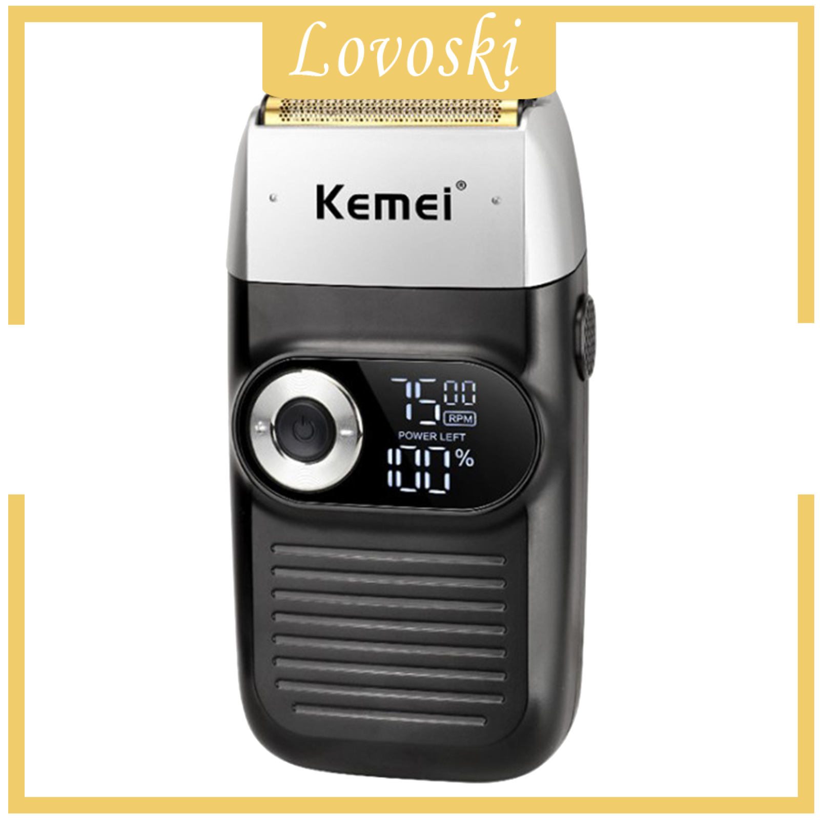 [LOVOSKI]Washable KM-2026 Electric Shaver USB Rechargeable Razor Beard Trimmer Rock Black