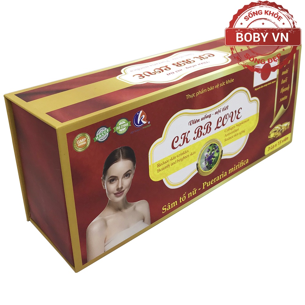 CK BB LOVE viên uống nội tiết tố - Sâm tố nữ - Pueraria mirifica (3 lọ x 15 viên)