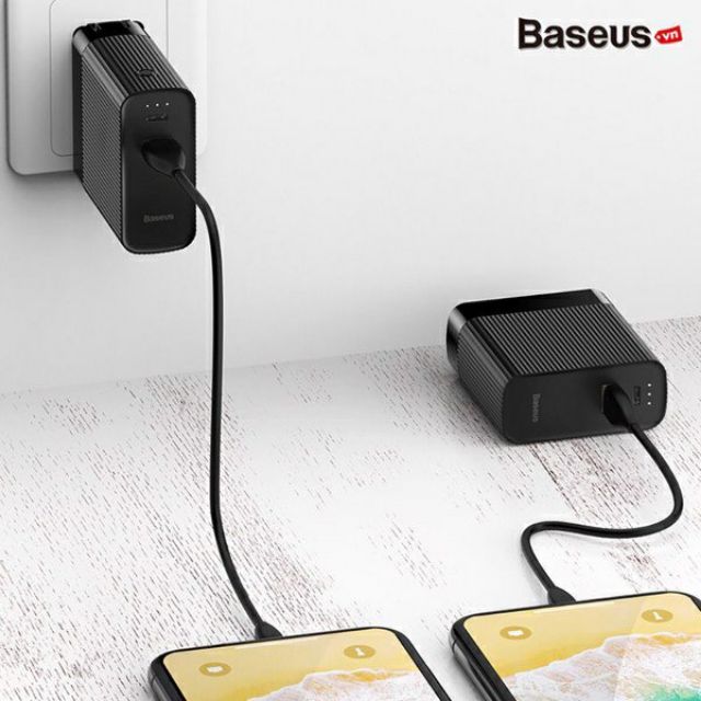 Bộ sạc nhanh du lịch 2 trong 1 Baseus Power station Travel Charger tích hợp pin dự phòng 5000mAh