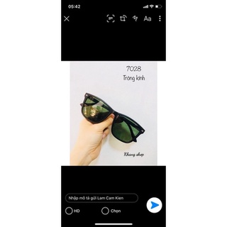 Kính mát nam nữ tròng thủy tinh , cường lực , càng lò xo