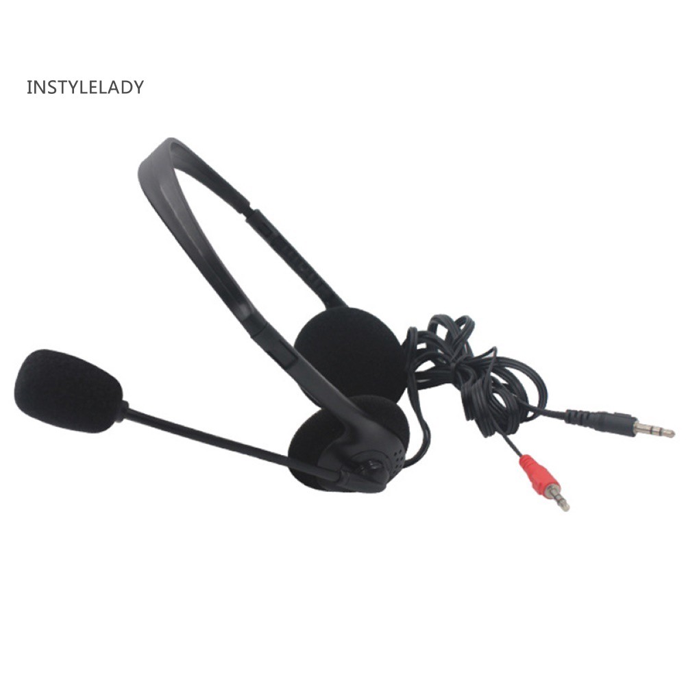 ✌ly Noise Reduction 3.5mm Wired Heavy Bass Stereo Headphone Headset with Mic for PC