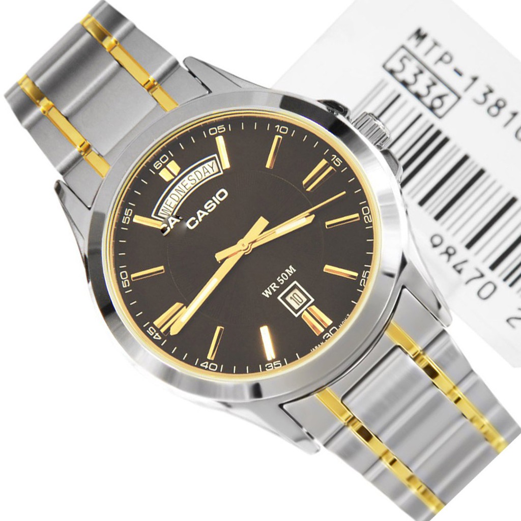 Đồng hồ nam CASIO chính hãng MTP-1381, dây kim loại