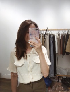 Sơ mi viền dạ tweed