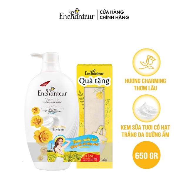 Sữa tắm hạt Enchanteur 650g tặng kèm